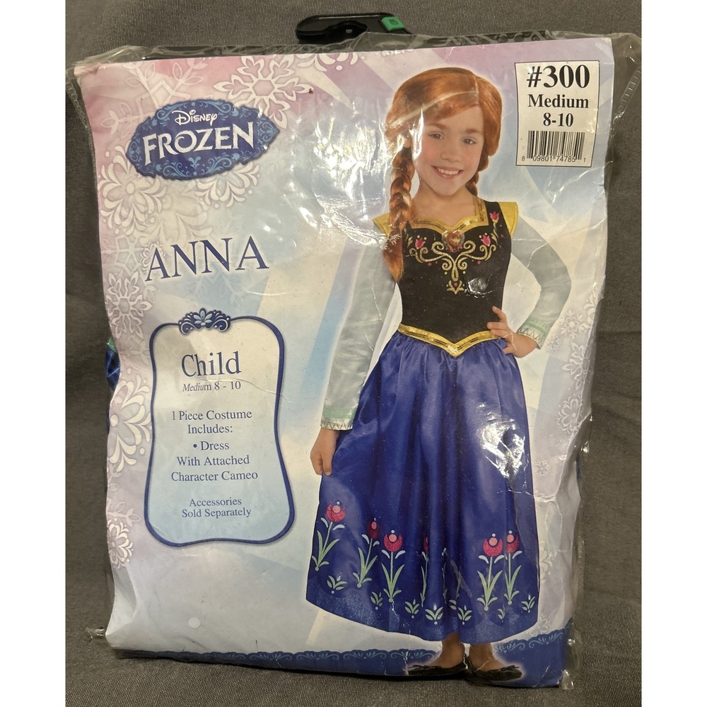 Disney Frozen Anna Princess Dress Halloween Costume Kids M 8-10 Long Sleeve - Picture 12 of 12